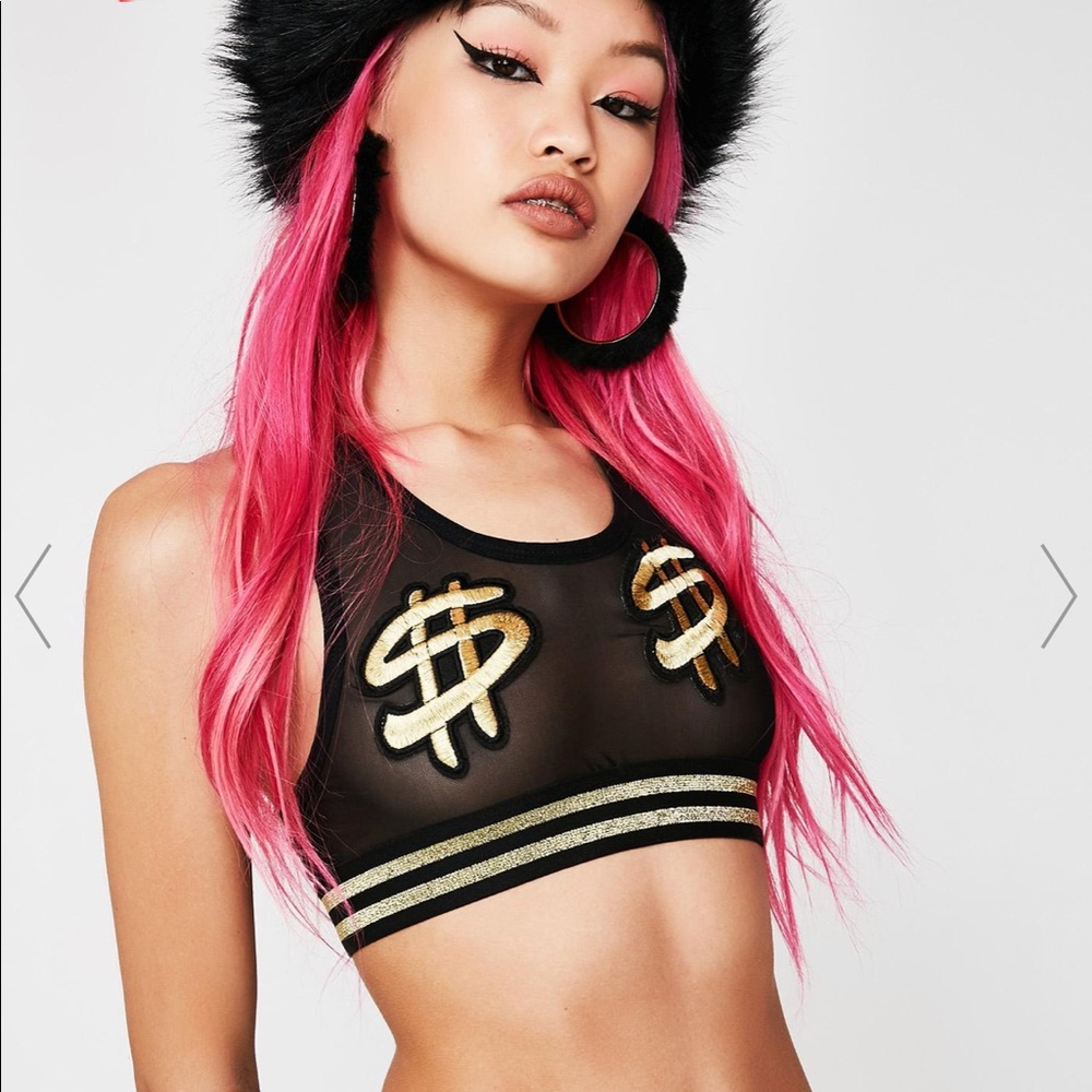 Hustle dollar sign sports bra